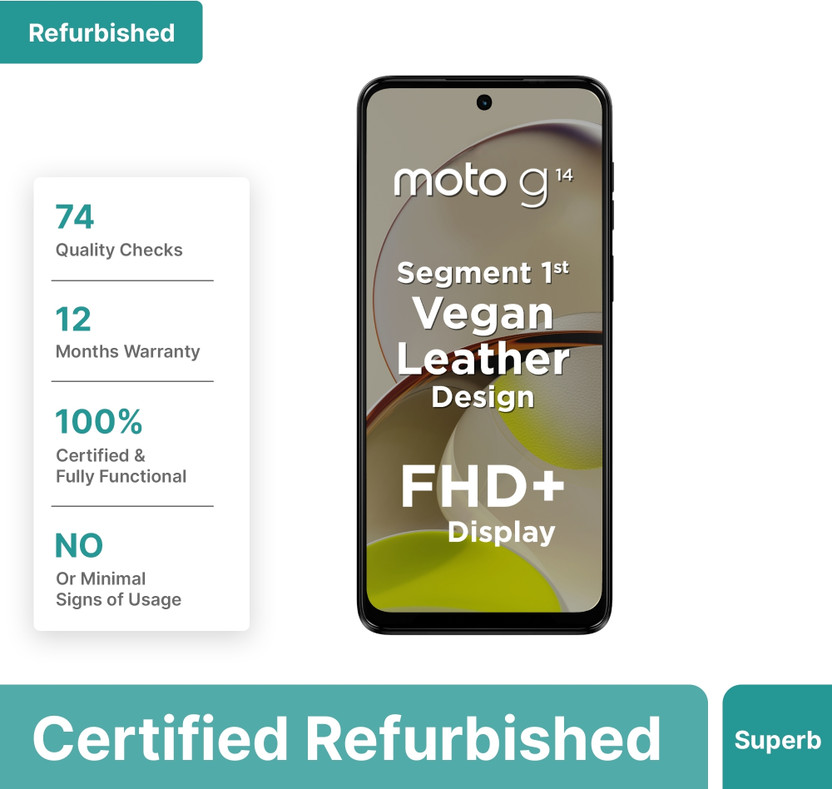 (Refurbished) MOTOROLA g14 (Butter Cream, 128 GB)(4 GB RAM)