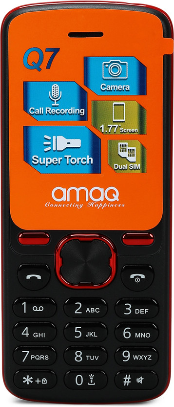 amaq Dual SIM Keypad Phone,Torch,FM, MP3/MP4,1000mAh Battery,SD Card Slot(Black)