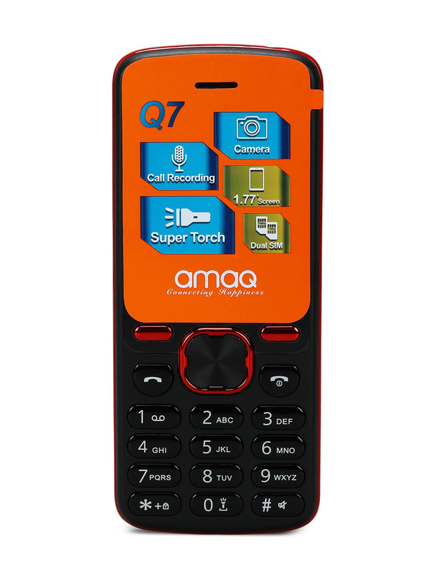 amaq Dual SIM Keypad Phone,Torch,FM, MP3/MP4,1000mAh Battery,SD Card Slot(Black)