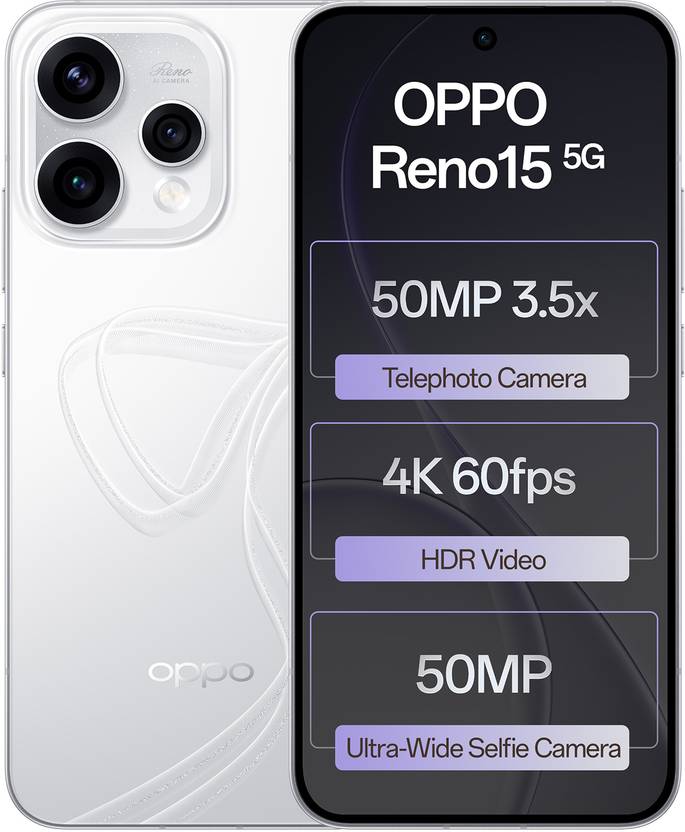 Oppo Reno15 5g (glacier White, 256 Gb, 6500 Mah)
