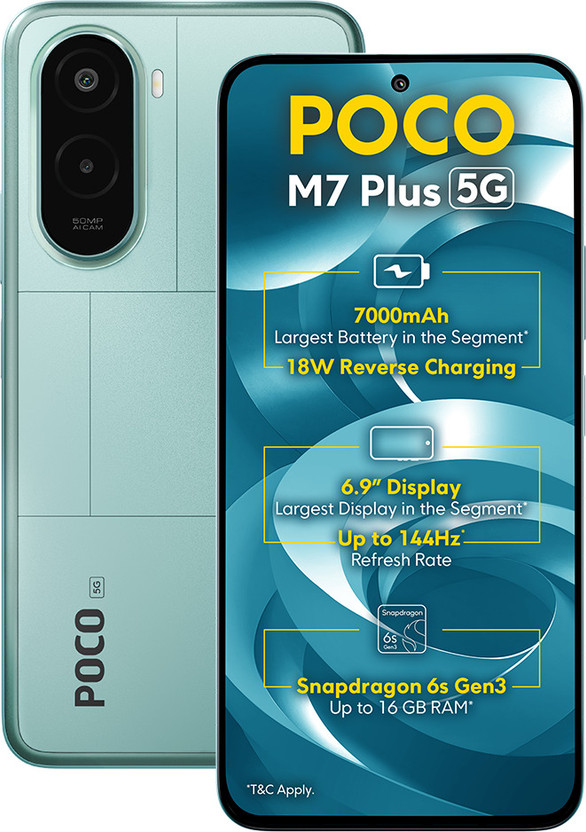 POCO M7 Plus 5G (Aqua Blue, 128 GB)(4 GB RAM)