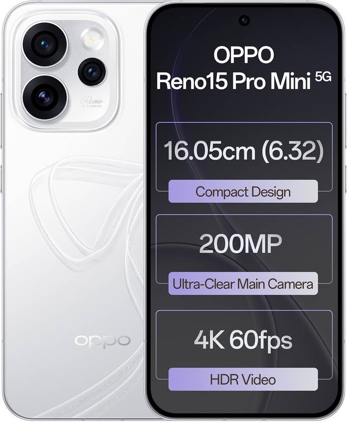 OPPO Reno15 Pro Mini 5G (Glacier White, 256 GB) (12 GB RAM)