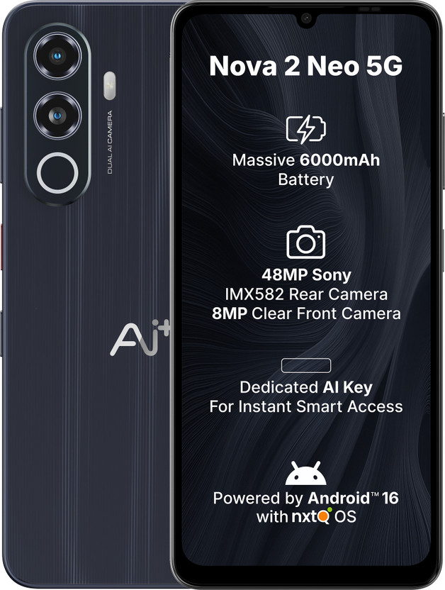 Ai+ Nova 2 Neo 5G (Black, 128 GB)(6 GB RAM)