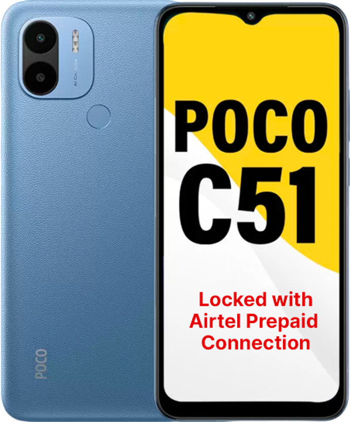 POCO C51 - Locked with Airtel Prepaid (Royal Blue, 64 GB)(4 GB RAM)