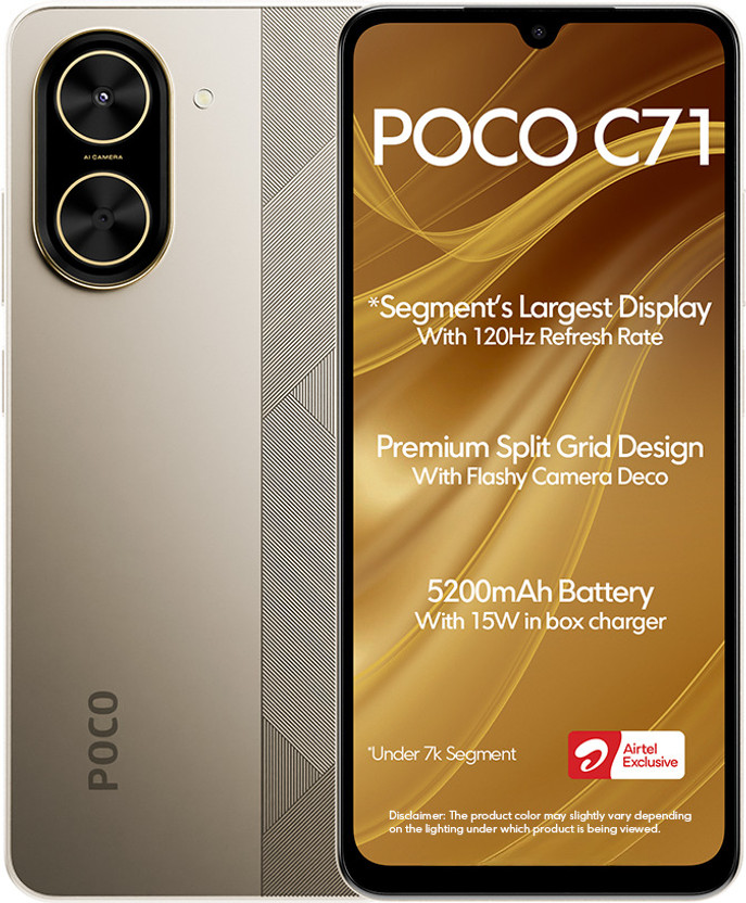 POCO C71  - Locked with Airtel Prepaid (Desert Gold, 64 GB)(4 GB RAM)