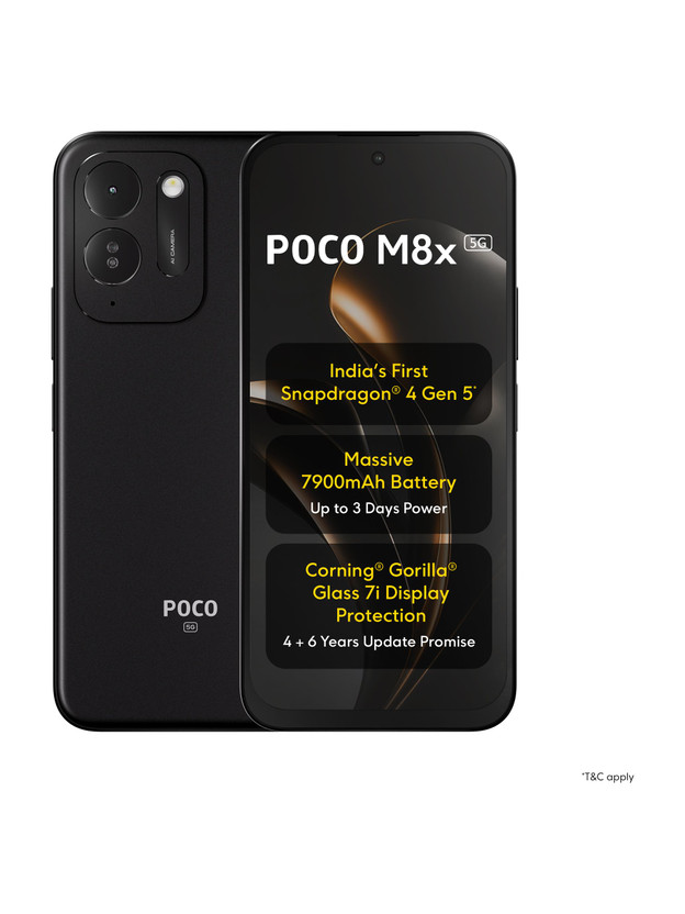 POCO M8x 5G (Black, 128 GB)(4 GB RAM)