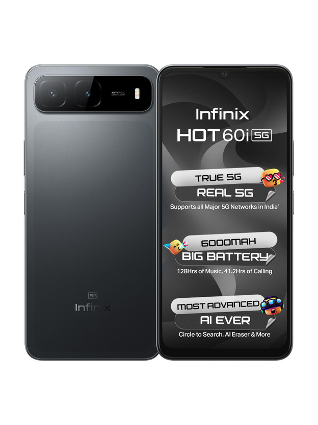 Infinix HOT 60i 5G (Sleek Black, 128 GB)(4 GB RAM)