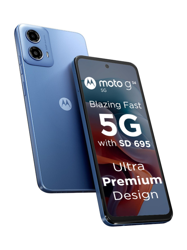 Motorola Motorola G34 5G (Ice Blue, 128 GB)(4 GB RAM) - Flipkart Deal