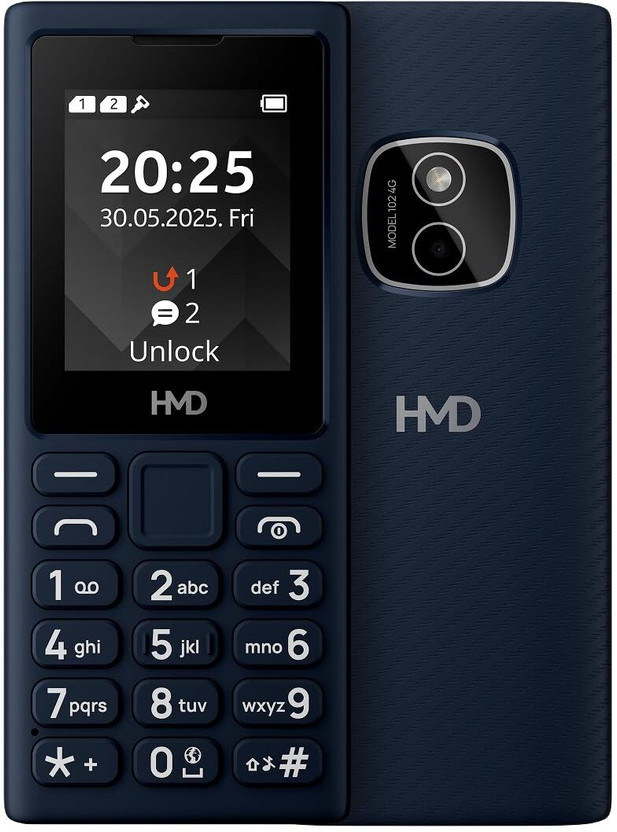 hmd 102 4G Feature Phone with Cloud Phone Apps, Type C Fast Charging(Dark Blue)