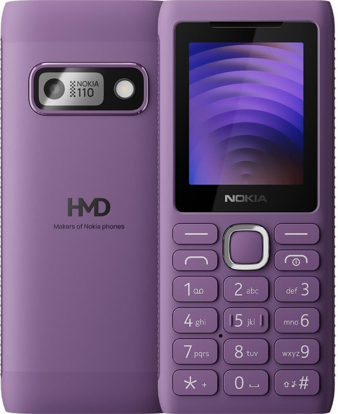 Nokia 110 Power Keypad Phone,Dual SIM, Camera, Long Lasting Battery,Phone Talker(Purple)