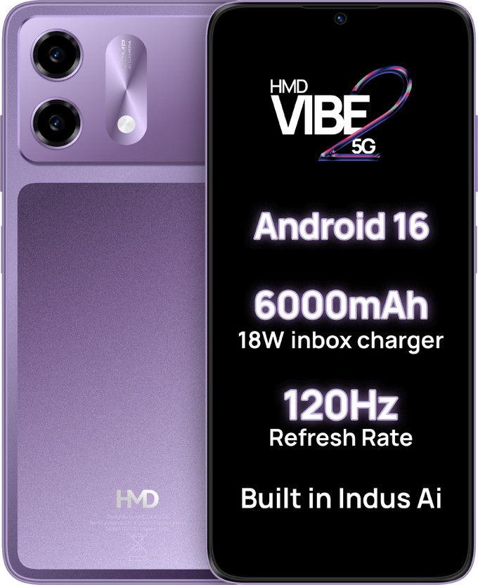 HMD Vibe2 5G (Cosmic Lavender, 128 GB)(4 GB RAM)