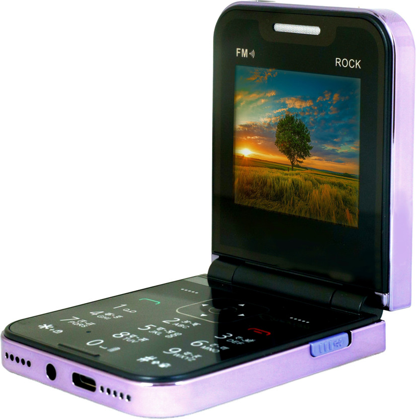 ROCK TOUCH Rock Z Flip Dual Sim Keypad Mobile with2.4Display Flip Fold Call & SMS Indicator(Blue)