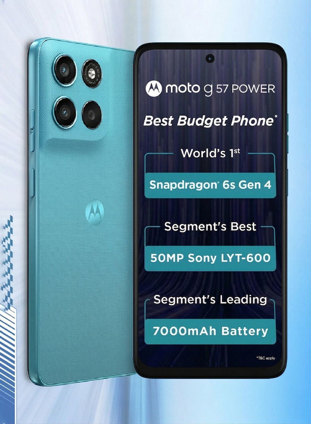 MOTOROLA g57 power 5G Snapdragon (Pantone Fluidity, 128 GB)(8 GB RAM)