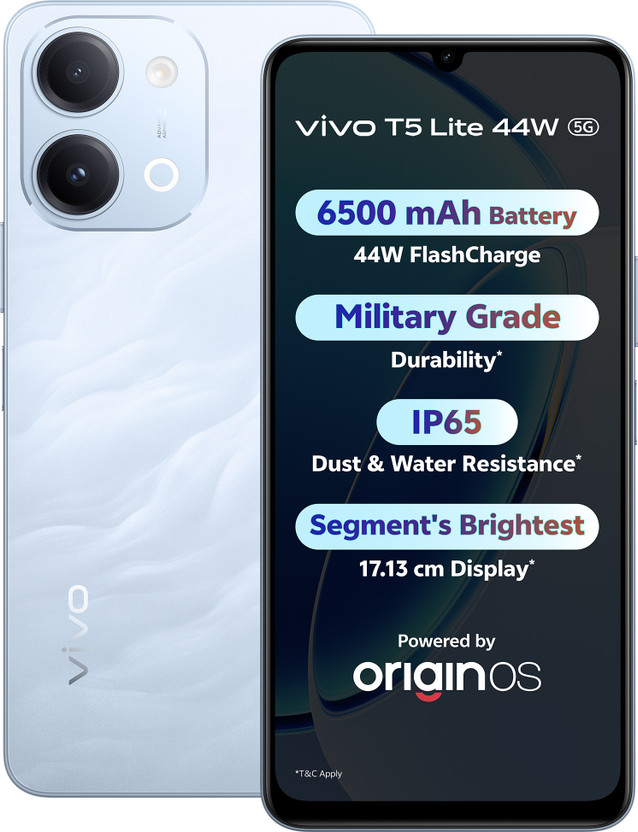 vivo T5 Lite 44W 5G (Wave Blue, 128 GB)(6 GB RAM)