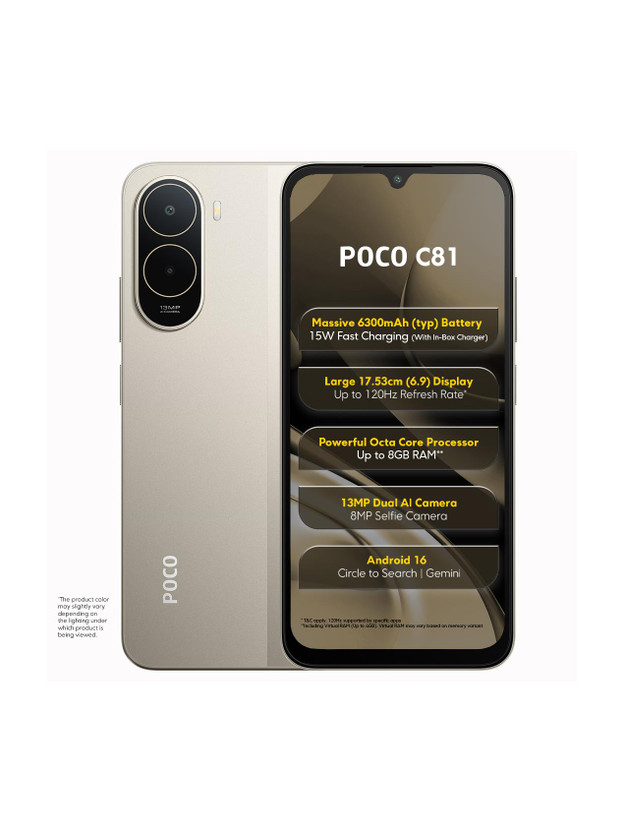 POCO C81 (Sunset Gold, 64 GB)(4 GB RAM)