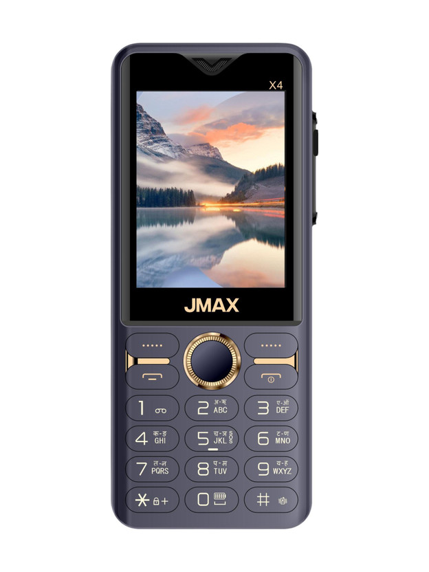 Jmax X4 4G | Big Display | Only Jio SIM | 3000mAh | Facebook & Instagram |Type-C(Dark Blue)