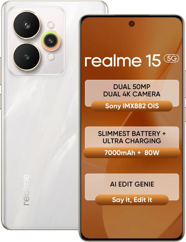 realme 15 5G (Flowing Silver, 128 GB) 8 GB RAM