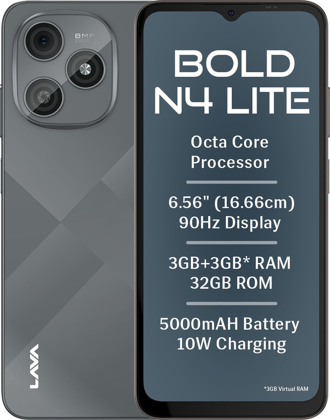 LAVA Bold N4 Lite (Ghost Silver, 32 GB)(3 GB RAM)