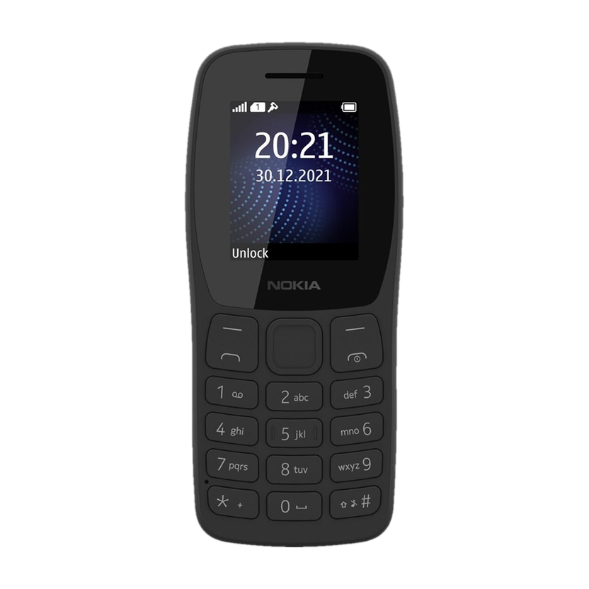 Nokia 105 Classic Single Sim Keypad Phone, Without Charger(Charcoal)
