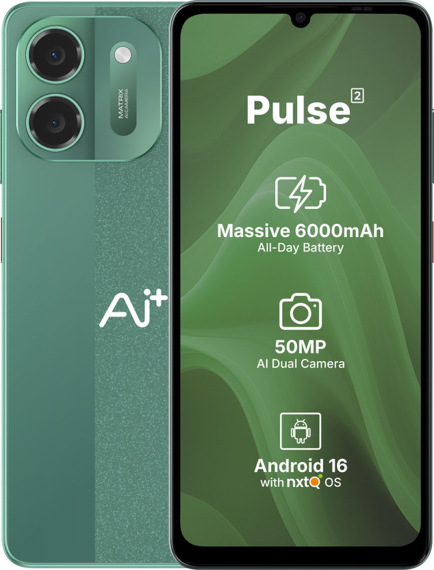 Ai+ Pulse 2 (Green, 128 GB)(4 GB RAM)
