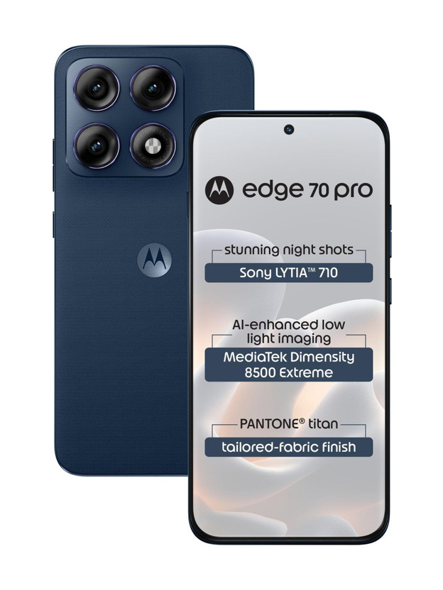 MOTOROLA edge 70 pro (Tailored Fabric - PANTONE Titan (Blue), 256 GB)(12 GB RAM)
