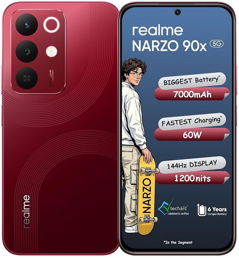 realme Narzo 90x 5G (Maroon Red, 128 GB)(4 GB RAM)