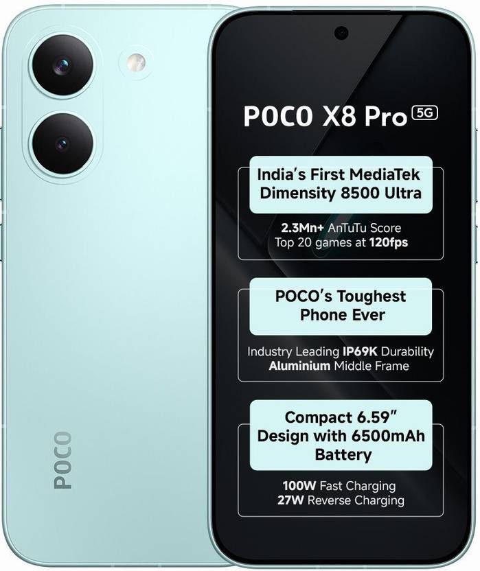 POCO X8 Pro Charger in the Box (Green, 256 GB) (12 GB RAM)