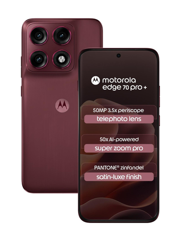 Motorola MOTOROLA Edge 70 Pro+ (Satin-Luxe PANTONE Zinfandel (Maroon), 256 GB)(12 GB RAM) - Flipkart Deal