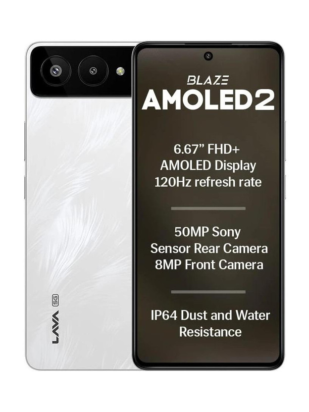 LAVA LAVA Blaze AMOLED 2 5G (Feather White, 128 GB)(6 GB RAM) - Flipkart Deal