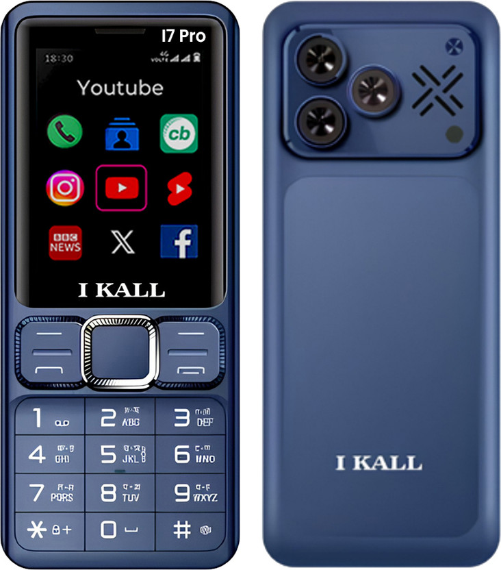 I Kall I7 Pro - 4G Keypad Mobile, 2.4-Inch Display, Facebook & YouTube Support(Blue)