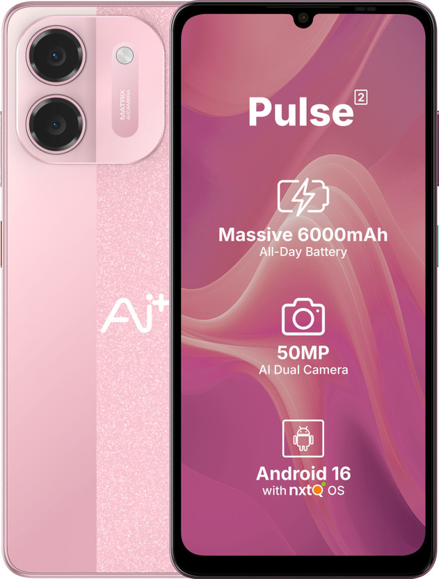 Ai+ Pulse 2 (Pink, 128 GB)(4 GB RAM)