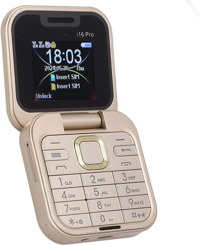 Fuziqra Rock X Flip Dual Sim Keypad Mobile with 1.8"Display Flip/Fold Call & SMS(Gold)