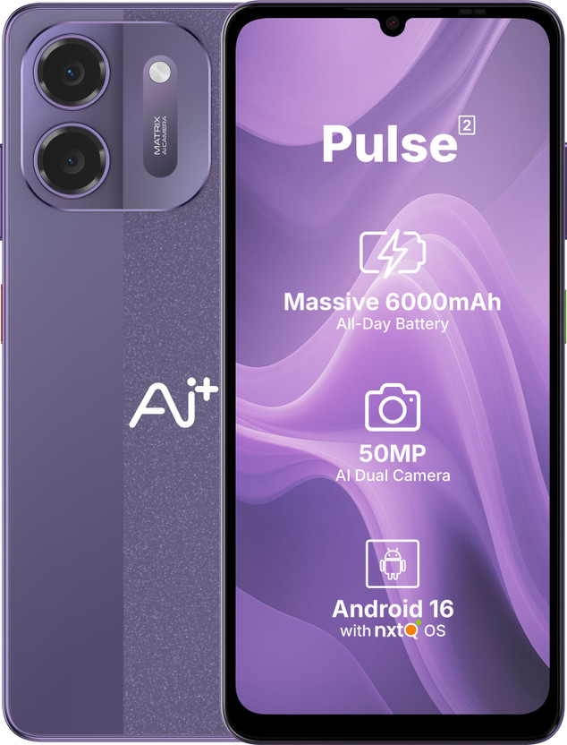 Ai+ Pulse 2 (Purple, 128 GB)(4 GB RAM)