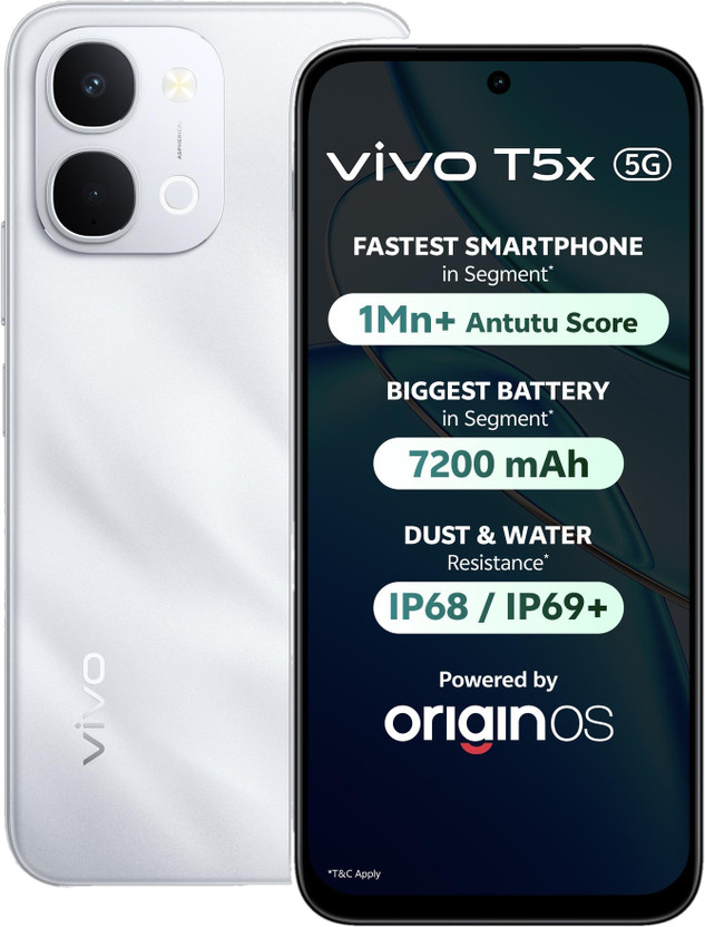 Vivo vivo T5x 5G (Satin Silver, 128 GB)(6 GB RAM) - Flipkart Deal