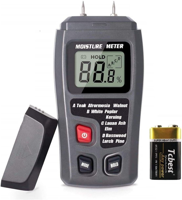 BALRAMA Digital LCD Display Wood Moisture Meter Humidity Tester MT10 Wood Moisture Meter Hygrometer Timber Damp Detector Paper Humidity Tester Pin-Type Digital Moisture Measurer(100 mm)