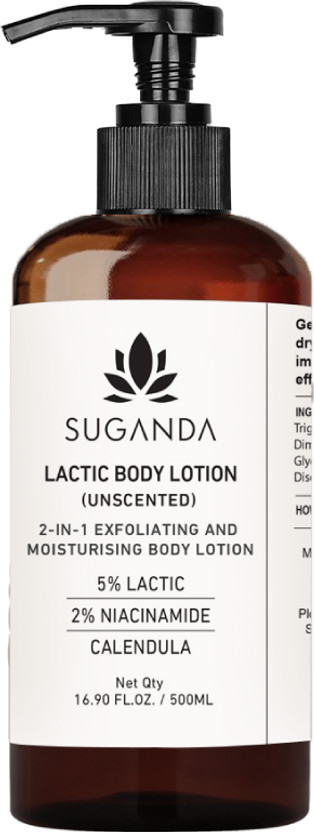 SUGANDA SKINCARE 2-in-1 Exfoliating & Moisturising Fragrance Free Body Lotion,500ml(500 ml)