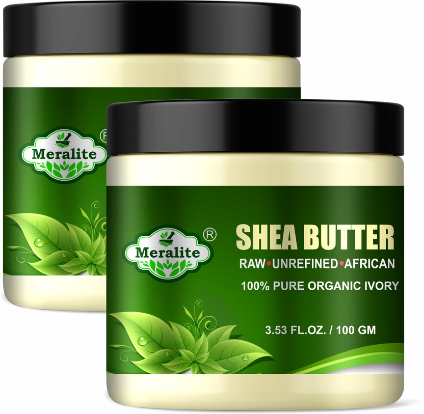 Meralite 100% Pure Organic Ivory Shea Butter | Raw | Unrefined | African | 100GM | Great For Face, Skin, Body, Lips, DIY products(200 g)