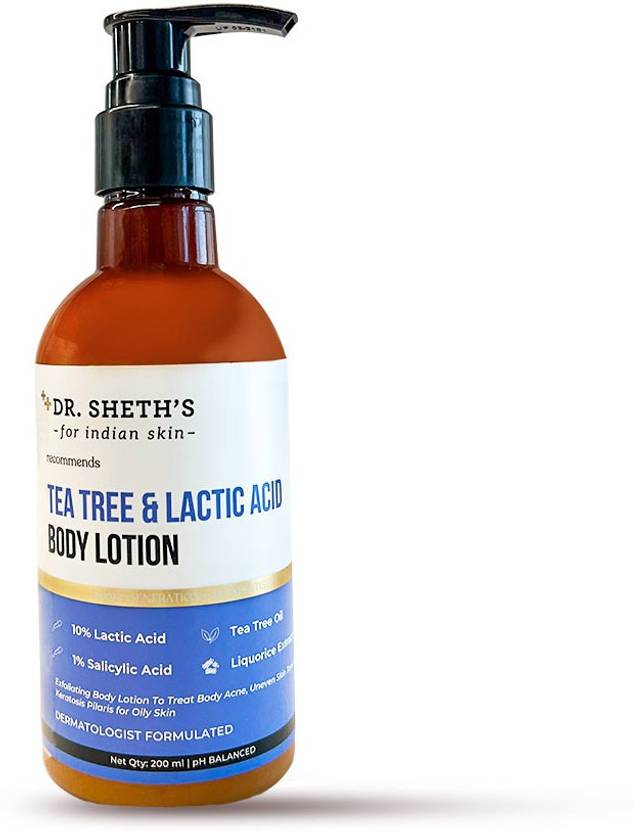 Dr. Sheth's Tea Tree & Lactic Acid Body Lotion, Helps to Reduce Body Acne 200 ml Price in