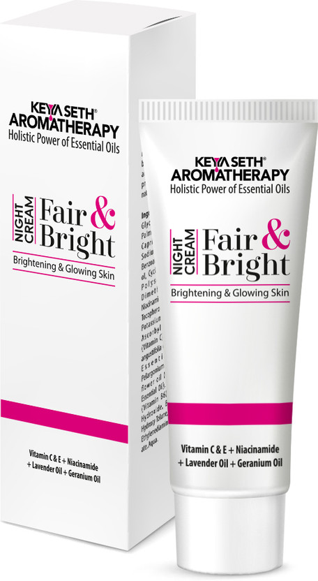 KEYA SETH AROMATHERAPY Fair & Bright Night Cream Skin Brightening, Whitening, with Vitamin C, B3 & B6(18 g)
