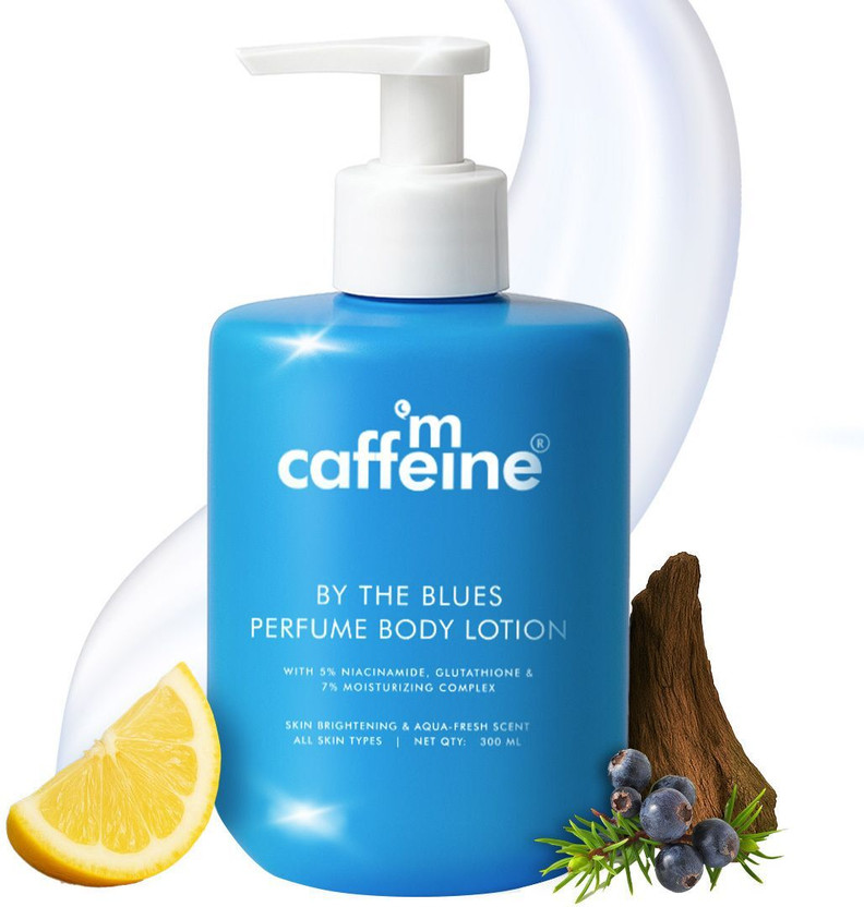 mCaffeine By the Blues Brightening Perfume Body Lotion | 5% Niacinamide | Aquatic Scent(300 ml)