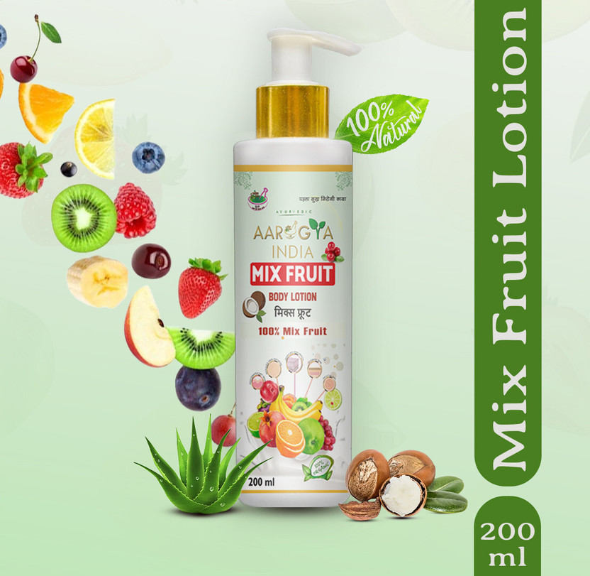 Aarogya India Mix Fruit Body Lotion | Refreshing Hydration | With Goodness of Mix Fruit(200 ml)