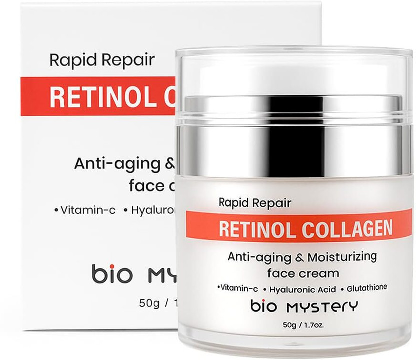 Bio Mystery Retinol & Collagen Face Cream Hyaluronic Acid+Vitamin C Anti-Aging Moisturizer(50 g)