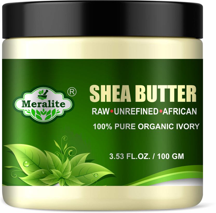 Meralite 100% Pure Organic Ivory Shea Butter | Raw | Unrefined | African | 100GM | Great For Face, Skin, Body, Lips, DIY products(100 g)
