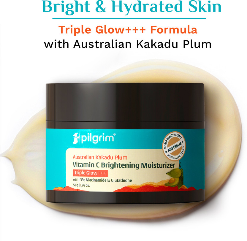 Pilgrim Pilgrim Vitamin C Brightening Moisturizer For Women And Men | Clear Glass Skin Glow(50 g) - Flipkart Deal