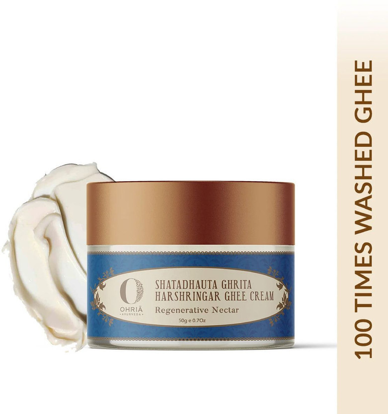 Ohria Ayurveda Harshringar Ghee Cream | Night Cream with Ghee & Moon-Harvested Flowers - 50g(50 g)