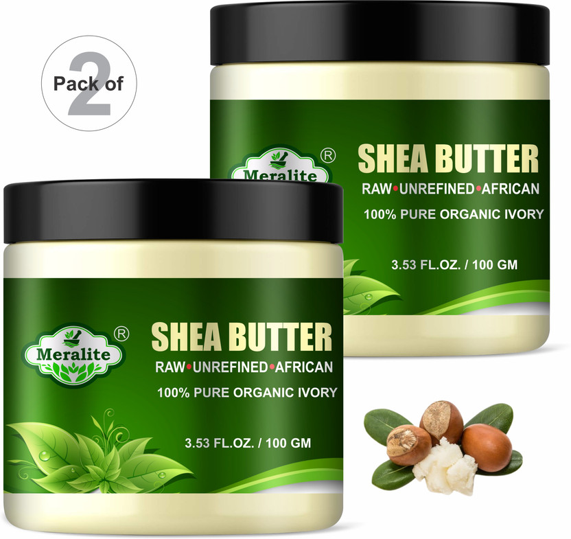 Meralite Raw Unrefined Organic Ivory Shea Butter For Skin, Face, Hair, Stretch Marks(200 g)