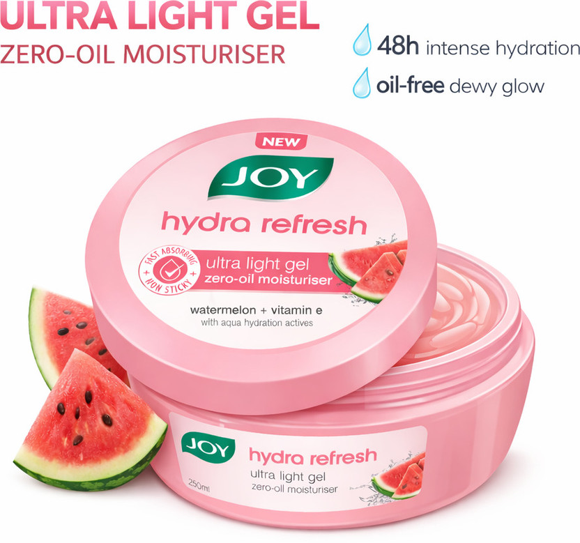 Joy Hydra Refresh Ultra Light Gel Zero Oil Moisturizer | Watermelon & Vitamin E(250 ml)