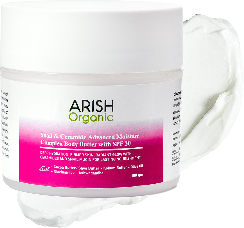 ARISH BIO-NATURAL Snail & Ceramide Advanced Moisture Complex Body Butter with SPF 30(100 g)