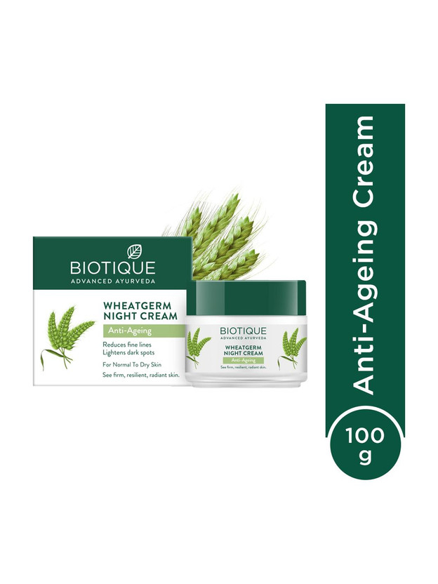 BIOTIQUE Wheat Germ Anti Ageing Night Cream Reduces Fine Lines & Lightens Dark Spots(100 g)