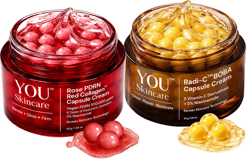YOU Skincare Radi-C + Rose PDRN Glow & Firming Boba Capsule Cream Duo(110 g)
